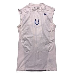 Nike Pro NFL Indianapolis Colts Compression Tank Top Mens Large White Stretch